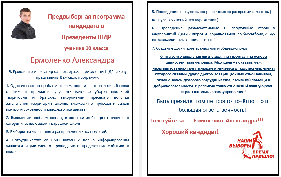 Итоги Голосования Выборов Президента Школы И Поздравления